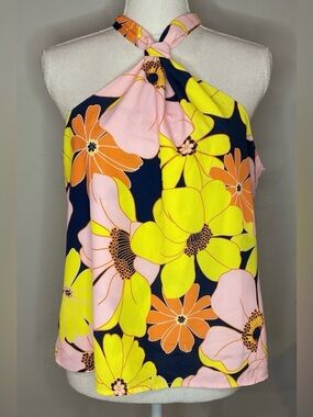 Sanctuary Women’s Floral High Neck Sleeveless Multicolored Tank Top Sz M NWT